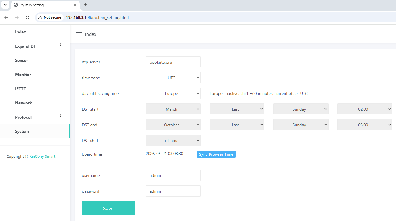 system setting