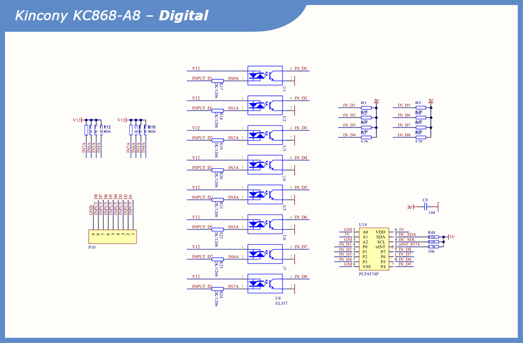 kc868-a8 digital input circuit